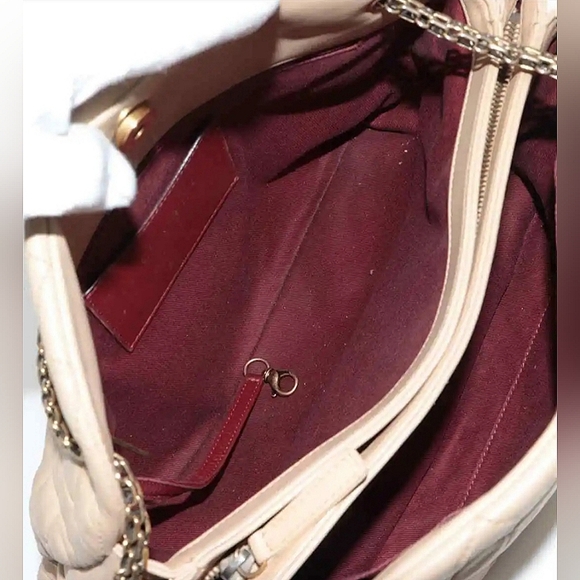 Chanel Matelasse 14th Series Beige Lambskin Gold Metal Chain Shoulder Bag - Picture 15 of 16